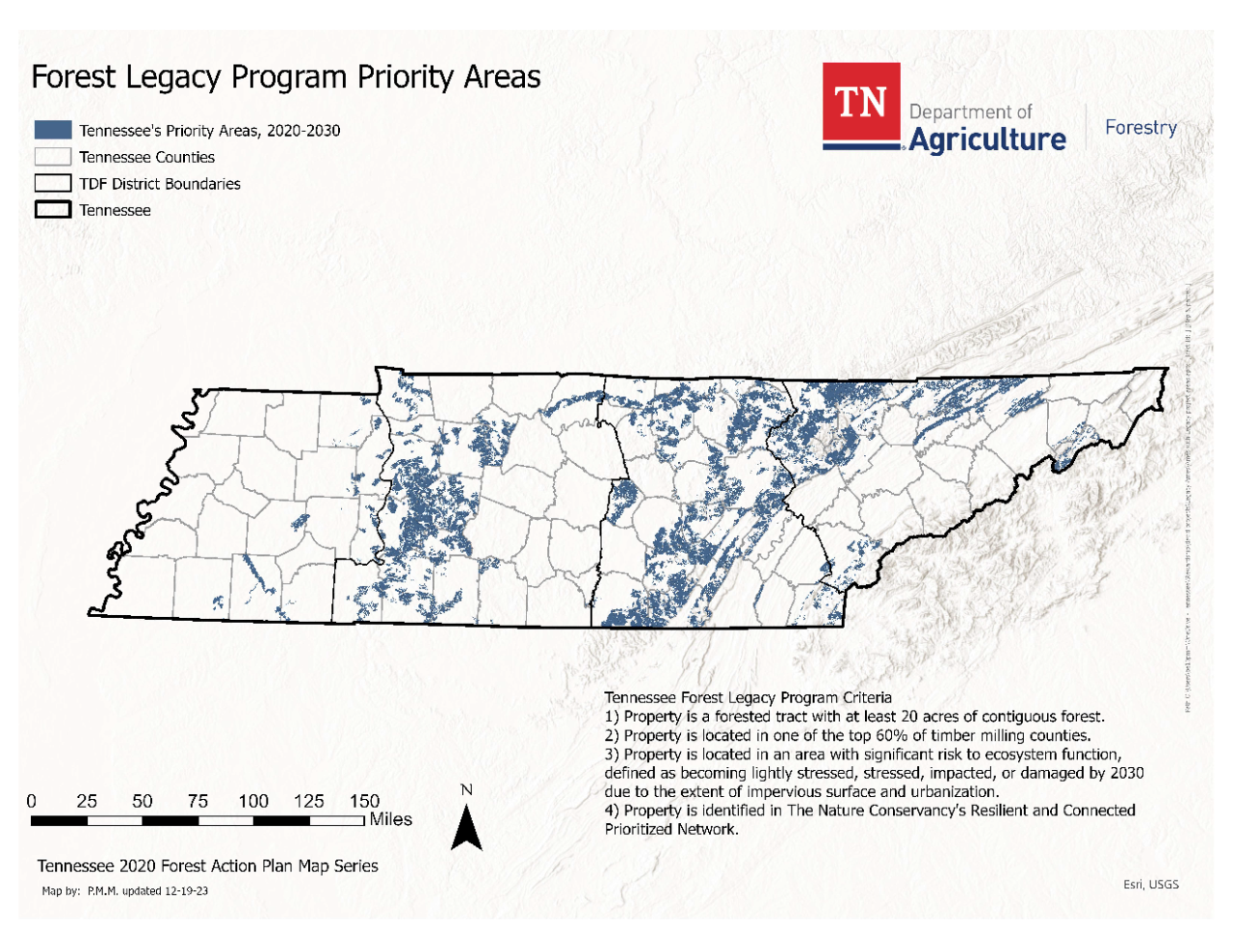2020 Forest Legacy Program Priority Areas - 2023 UPDATE