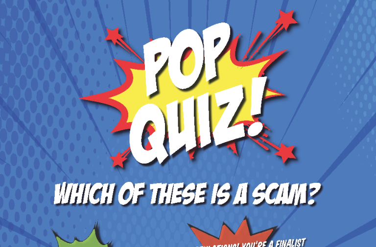 Student Scams Pop Quiz Poster