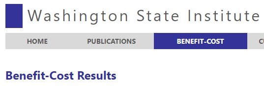 Washington State Institute for Public Policy Benefit-Cost Results