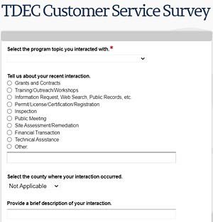 TDEC Customer Service Survey