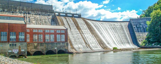 Ocoee No. 1 dam and powerhouse. Source: Tennessee Valley Authority. 